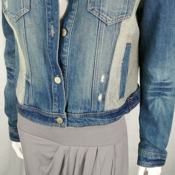 DKNY Jeans Two Toned Studded Denim Jacket Size L - Picture 5 of 12